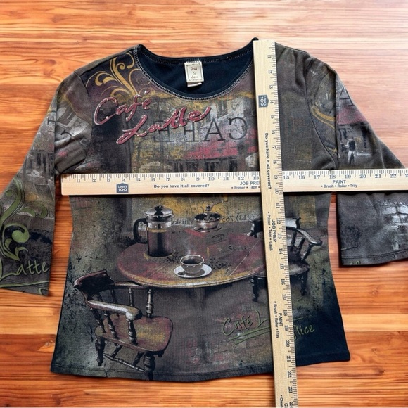 Jess & Jane Cafe Latte Window Graphic Top - Small - Made in USA - Picture 10 of 15